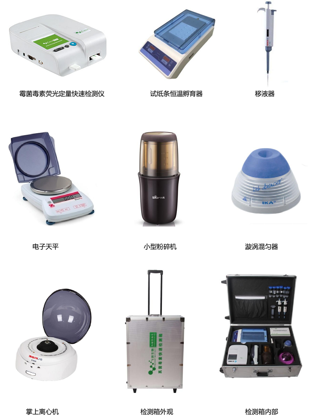 霉菌毒素荧光定量快速检测箱组成